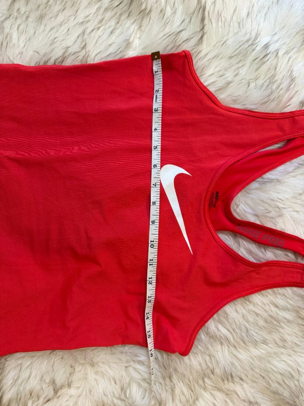 Nike Pro Red Racerback Tank Top White Swoosh Graphic Size M - Picture 3 of 9
